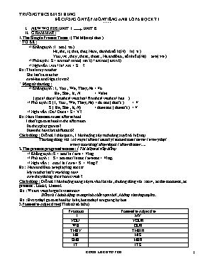 Đề cương ôn tập học kỳ I môn Tiếng Anh Lớp 6 (Thí điểm)